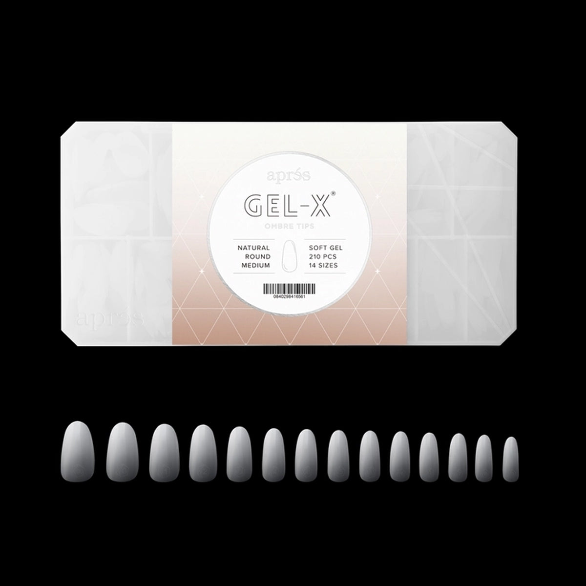Apres Ombre Gel-X Natural Round Medium nail tips