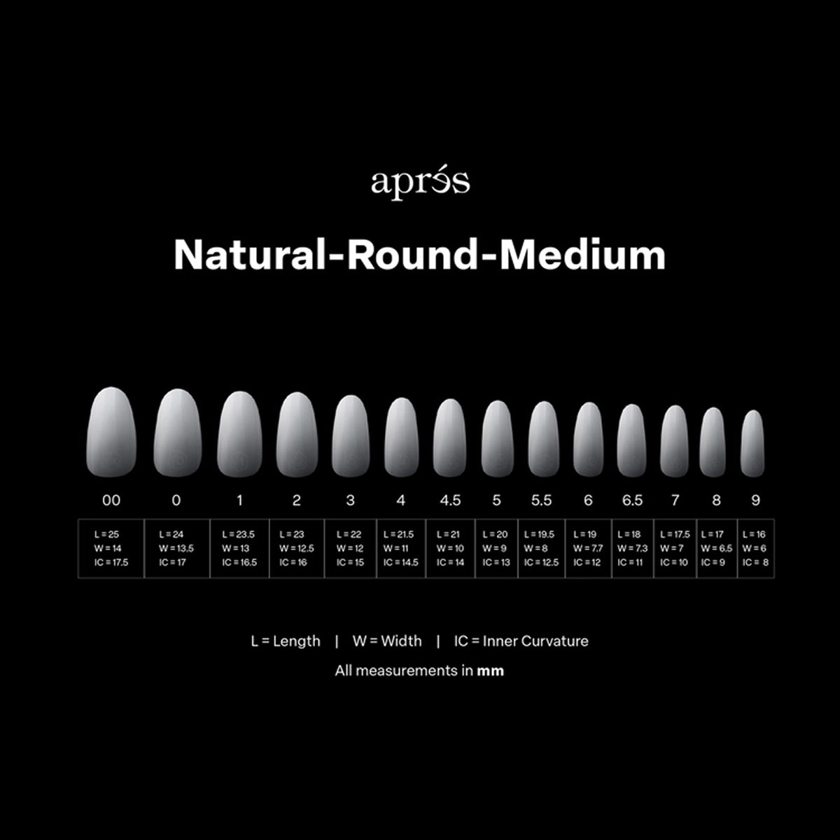 Apres Ombre Round Medium Gel-X nail extension tips 210pcs