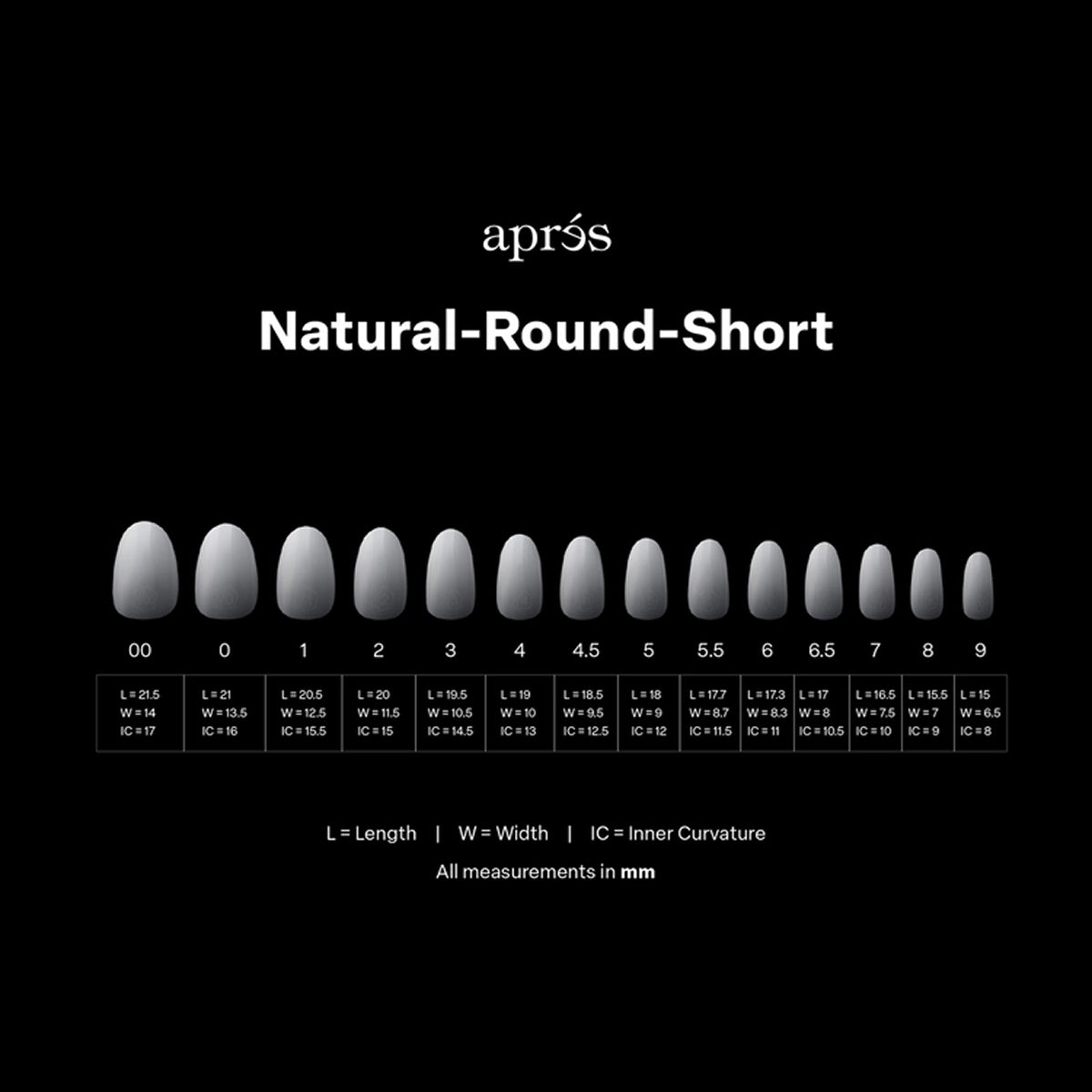Apres Ombre Round Short Gel-X nail extension tips 210pcs