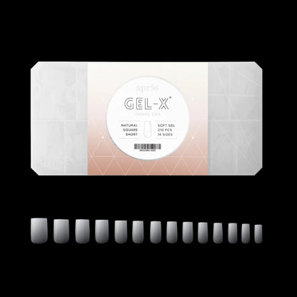 Apres Ombre Gel-X Natural Square Short nail tips