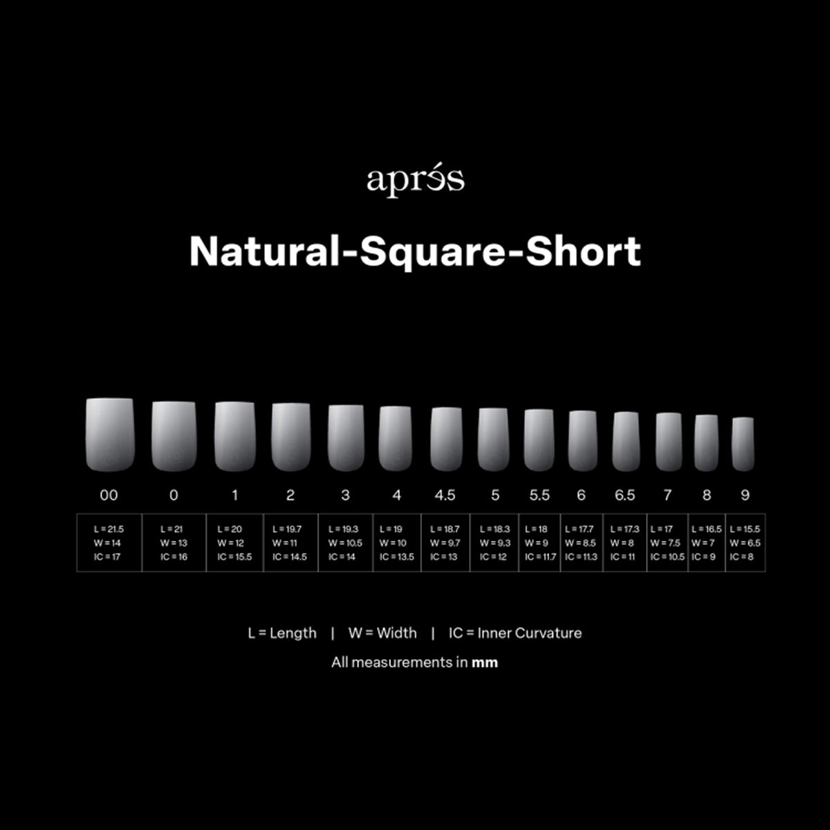 Apres Ombre Square Short Gel-X nail extension tips 210pcs