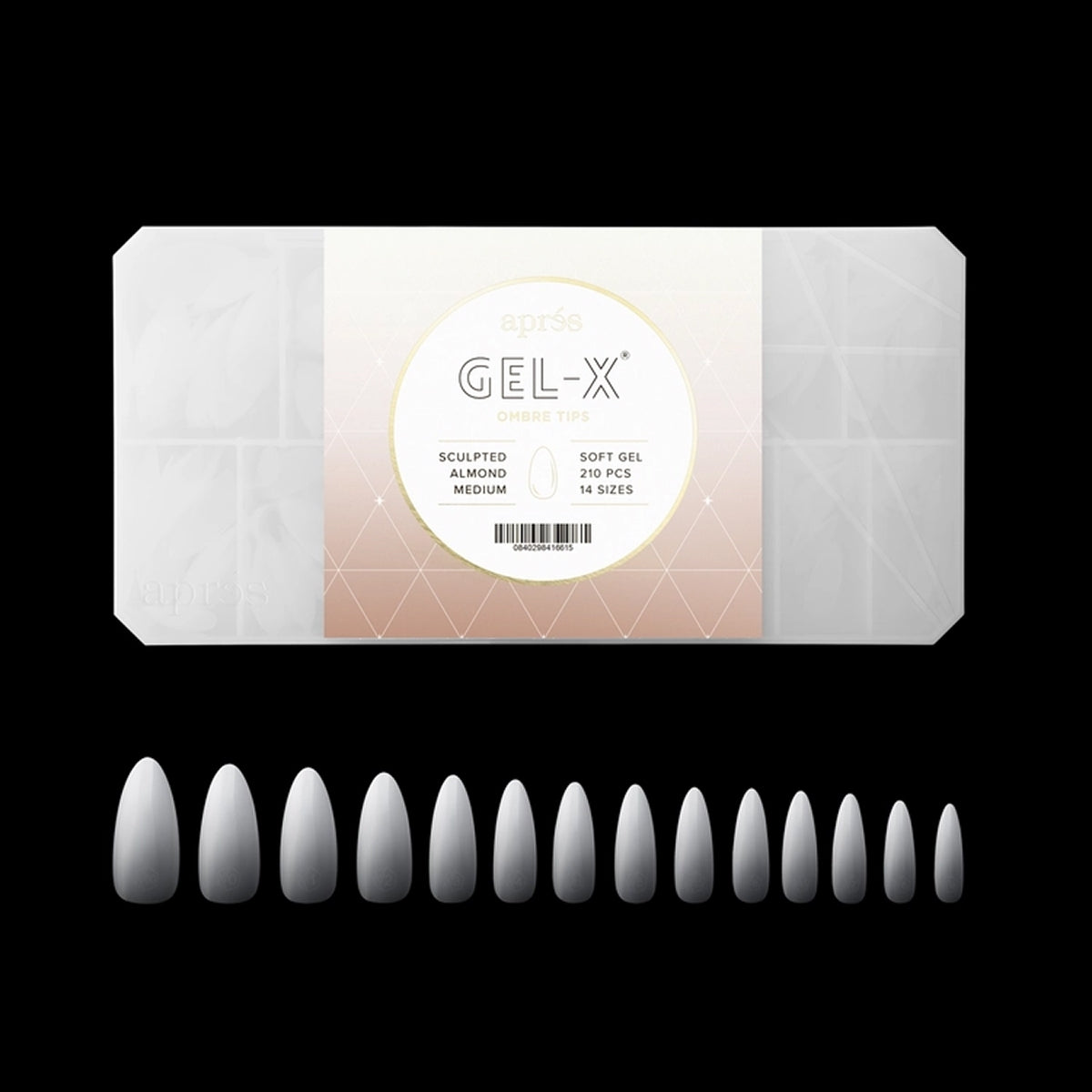 Apres Sculpted Almond Medium full cover Gel-X nail tips