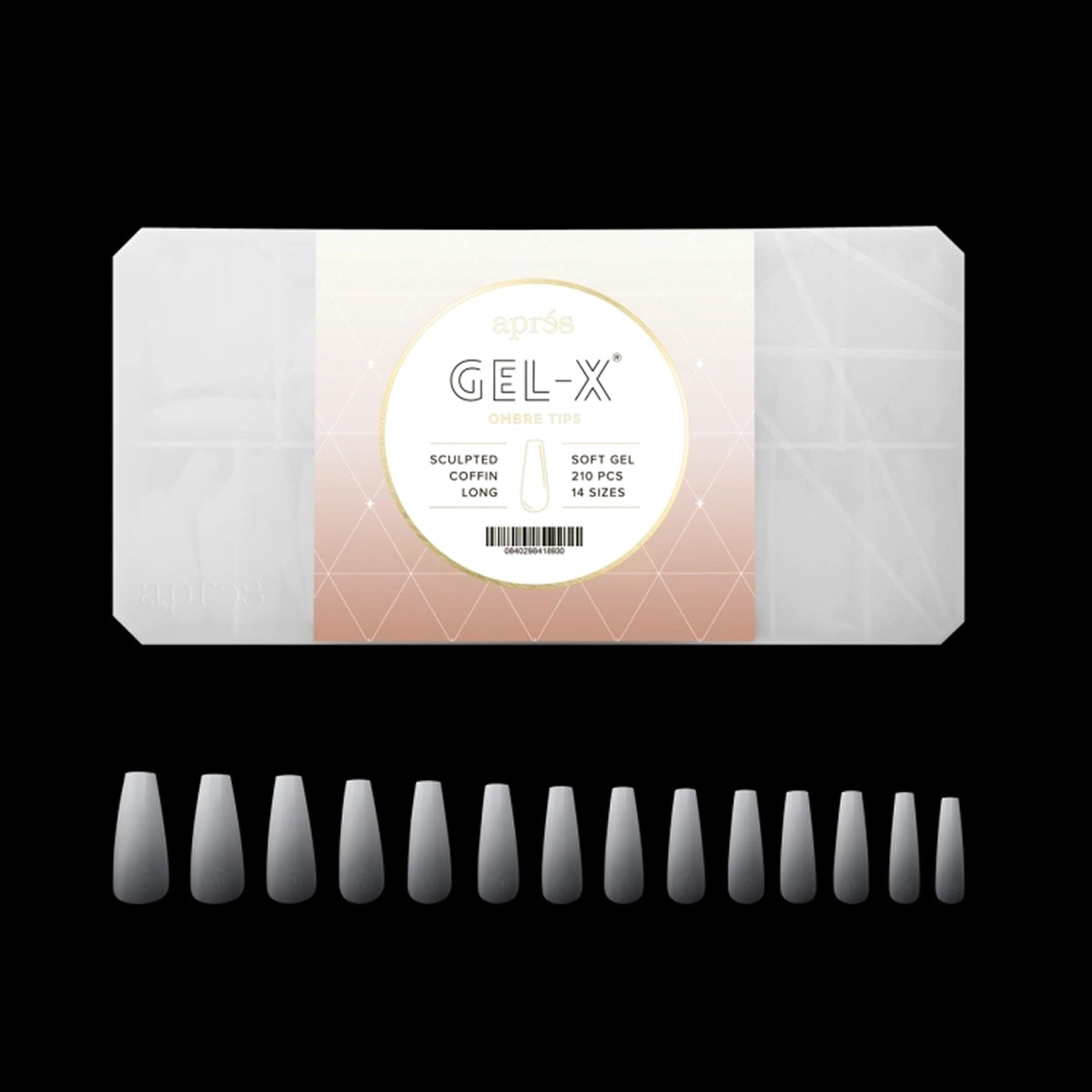 Apres Ombre Sculpted Coffin Long tips for nail extensions