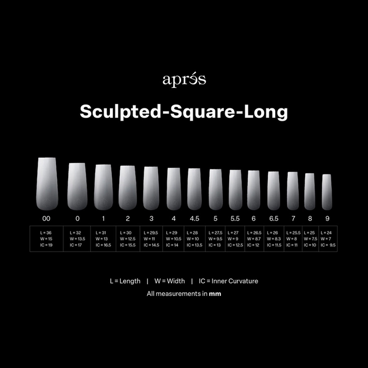 Apres Ombre Sculpted Square Long nail extension tips 210pcs
