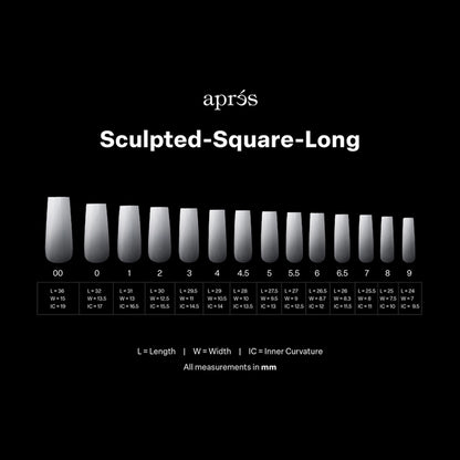 Apres Ombre Sculpted Square Long nail extension tips 210pcs