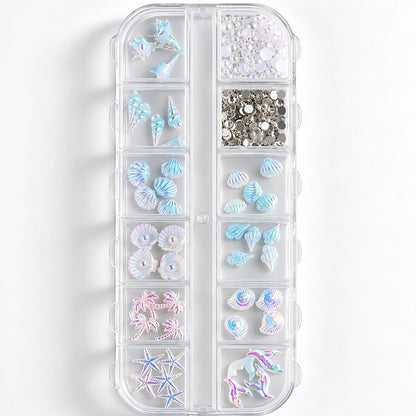 3D Blue Ocean Nail Decorations