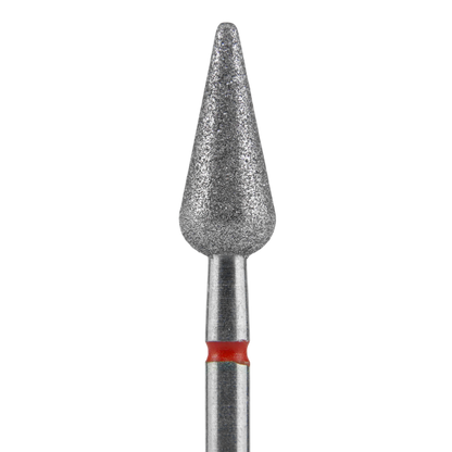 STALEKS - Diamond nail drill bit, "Pointed Pear", red, EXPERT 5/12 mm (FA100R050/12)