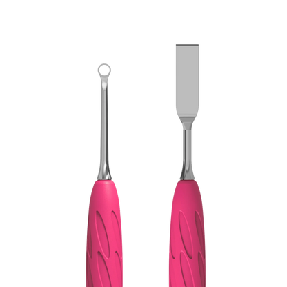 Manicure Pusher With Silicone Handle "Gummy" UNIQ 11 TYPE 1 (Flat Straight Pusher + Ring) PQ-11/1- STALEKS