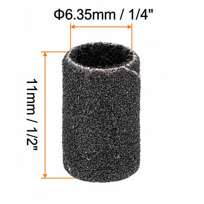 Single black nail sanding band with 6.35 mm diameter and 11 mm length marked