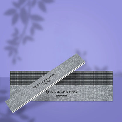 STALEKS - Straight wide mineral nail file 100/100 grit (25 pcs) NF-30-100/100-25