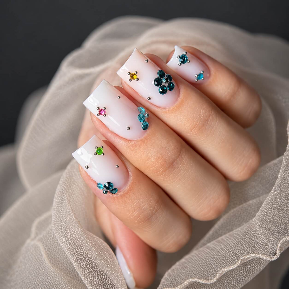 Colorful Nail Art Rhinestones 12 Grids