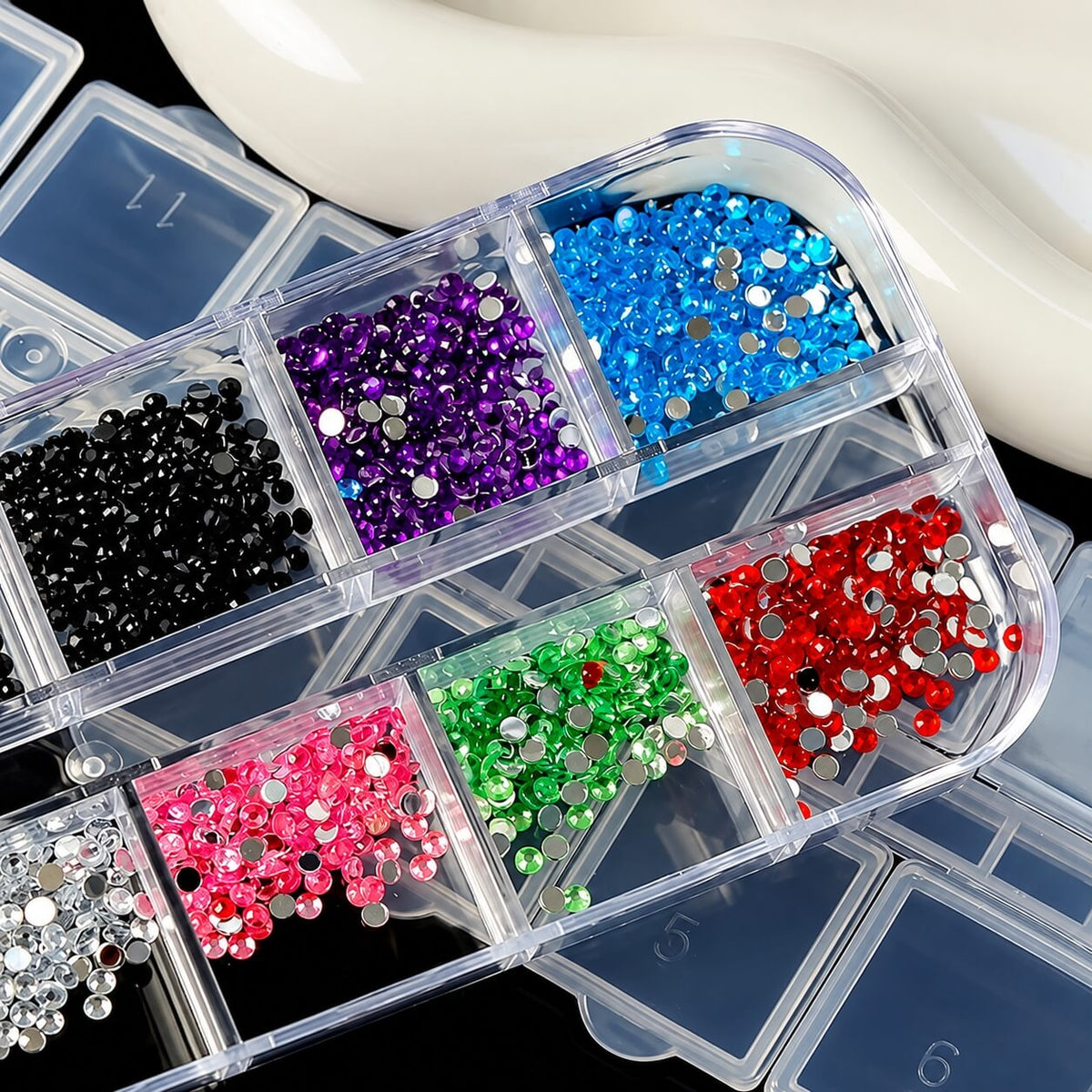 Colorful Nail Art Gems Box