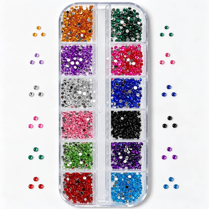 Mixed Color Nail Rhinestones 12 Grids