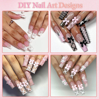 Coquette Mini 3D Decor Set, pearl heart charms close-up