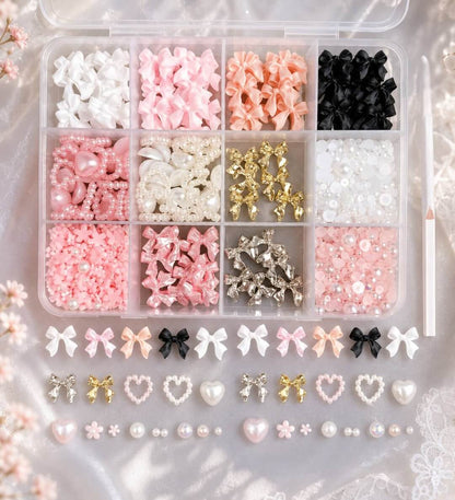 Coquette Mini 3D Decor Set, 100pcs, full organizer case