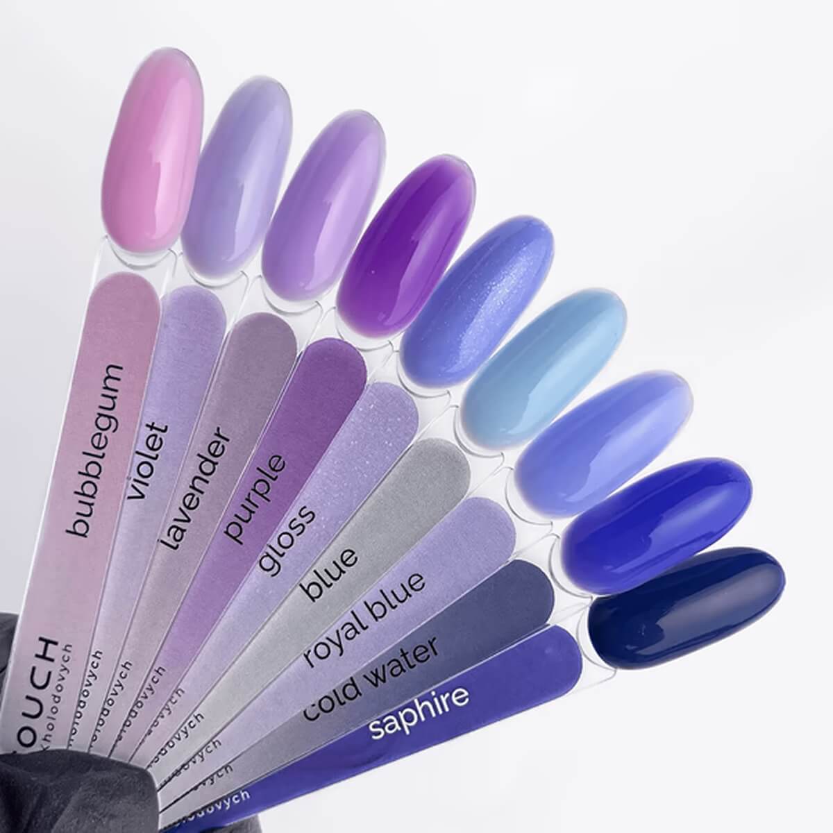TOUCH Cover Base Lavender, 13ml, label close-up