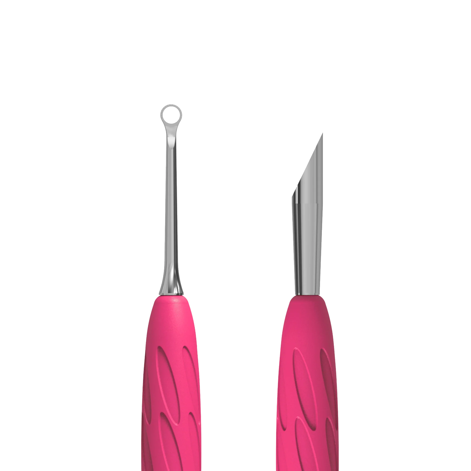 Manicure Pusher With Silicone Handle "Gummy" UNIQ 11 TYPE 2 (Slanted Pusher + Ring) PQ-11/2 STALEKS