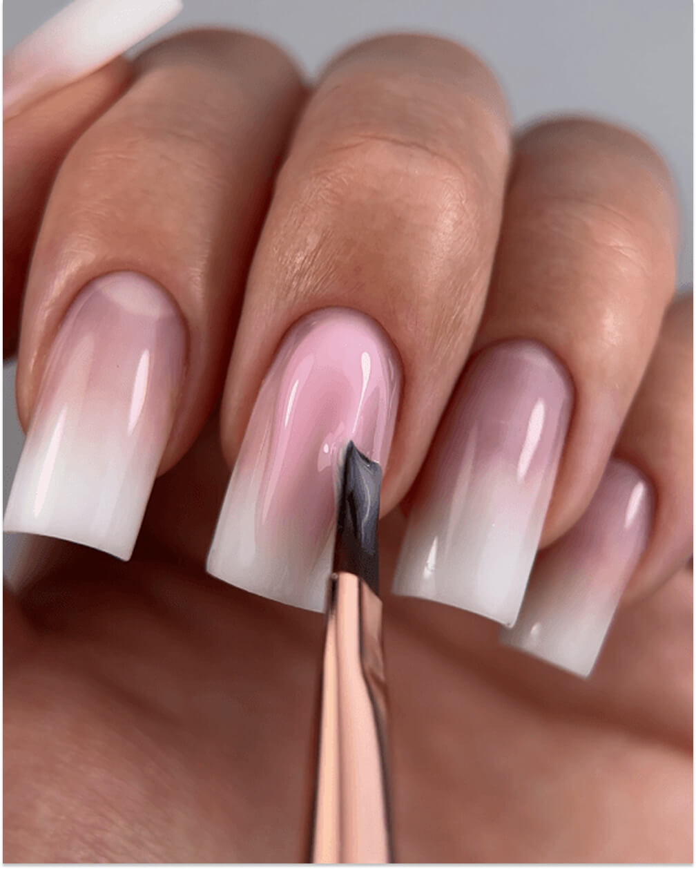DARK double sided nail brush beige
