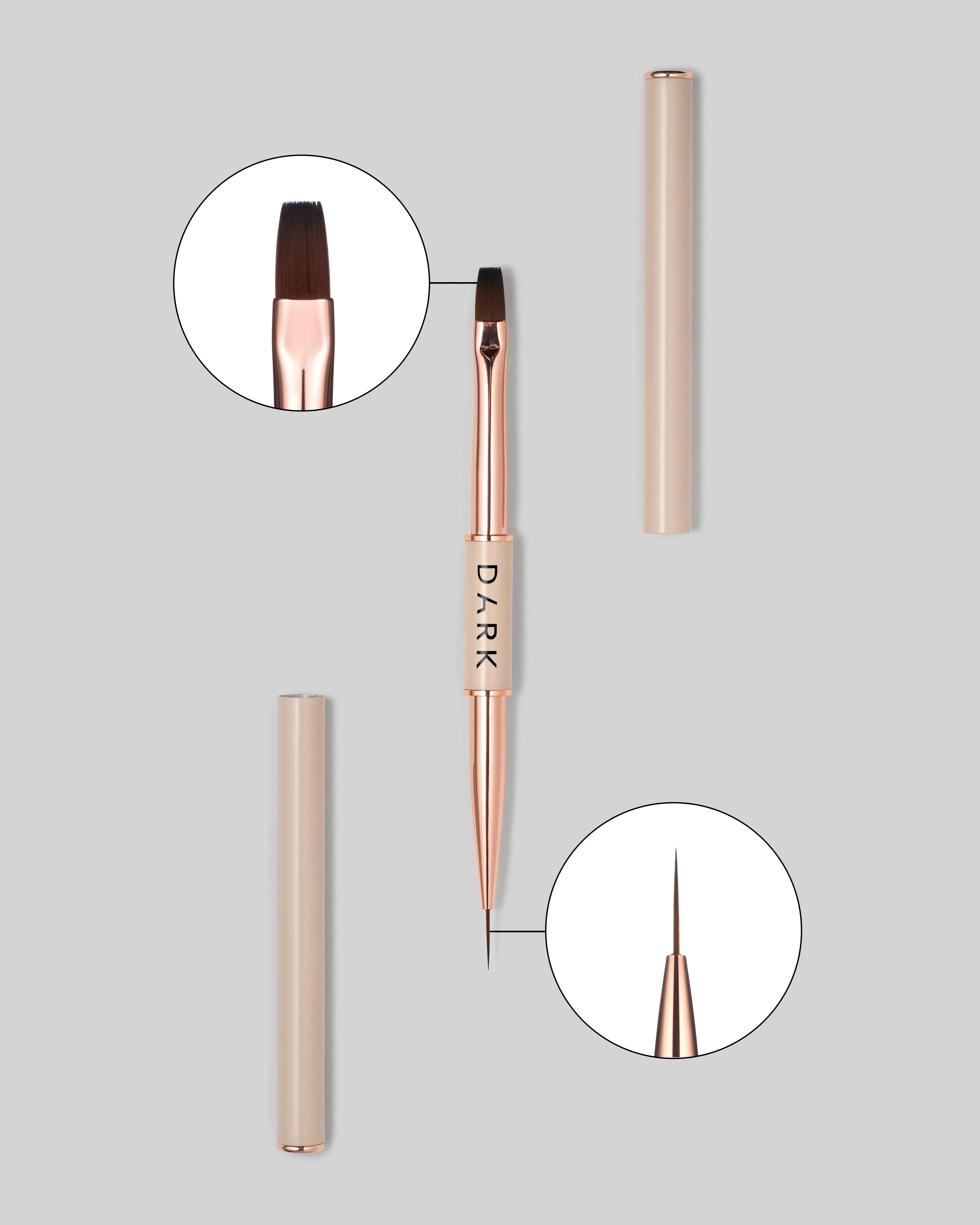 DARK Double-Sided Brush Beige (Liner 11 mm + Flat Square Gel 9 mm)