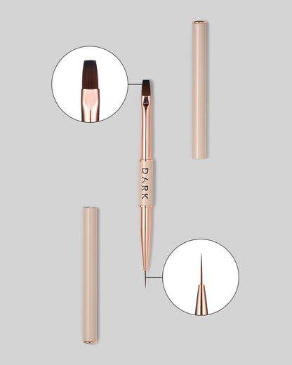 DARK Double-Sided Brush Beige (Liner 11 mm + Flat Square Gel 9 mm)