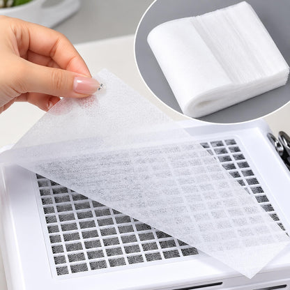 Pack of 100 disposable non-woven sheets for nail salon dust collectors
