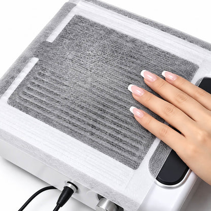 Rectangular white nail dust collector filter sheets measuring 23.5 × 19 cm