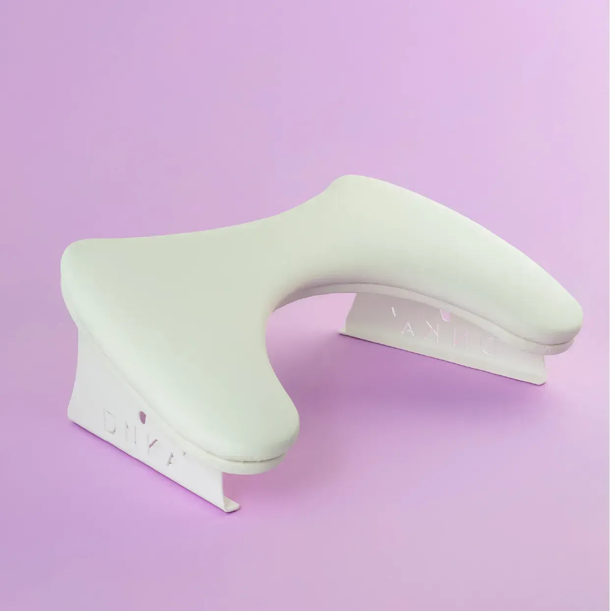 DNKa Anatomical Armrest for Manicure — white, eco-leather cushion texture detail