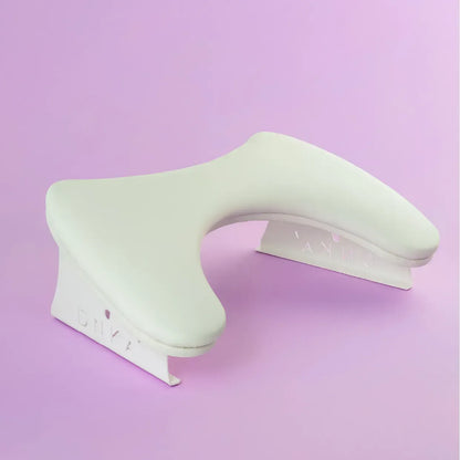 DNKa Anatomical Armrest for Manicure — white, eco-leather cushion texture detail