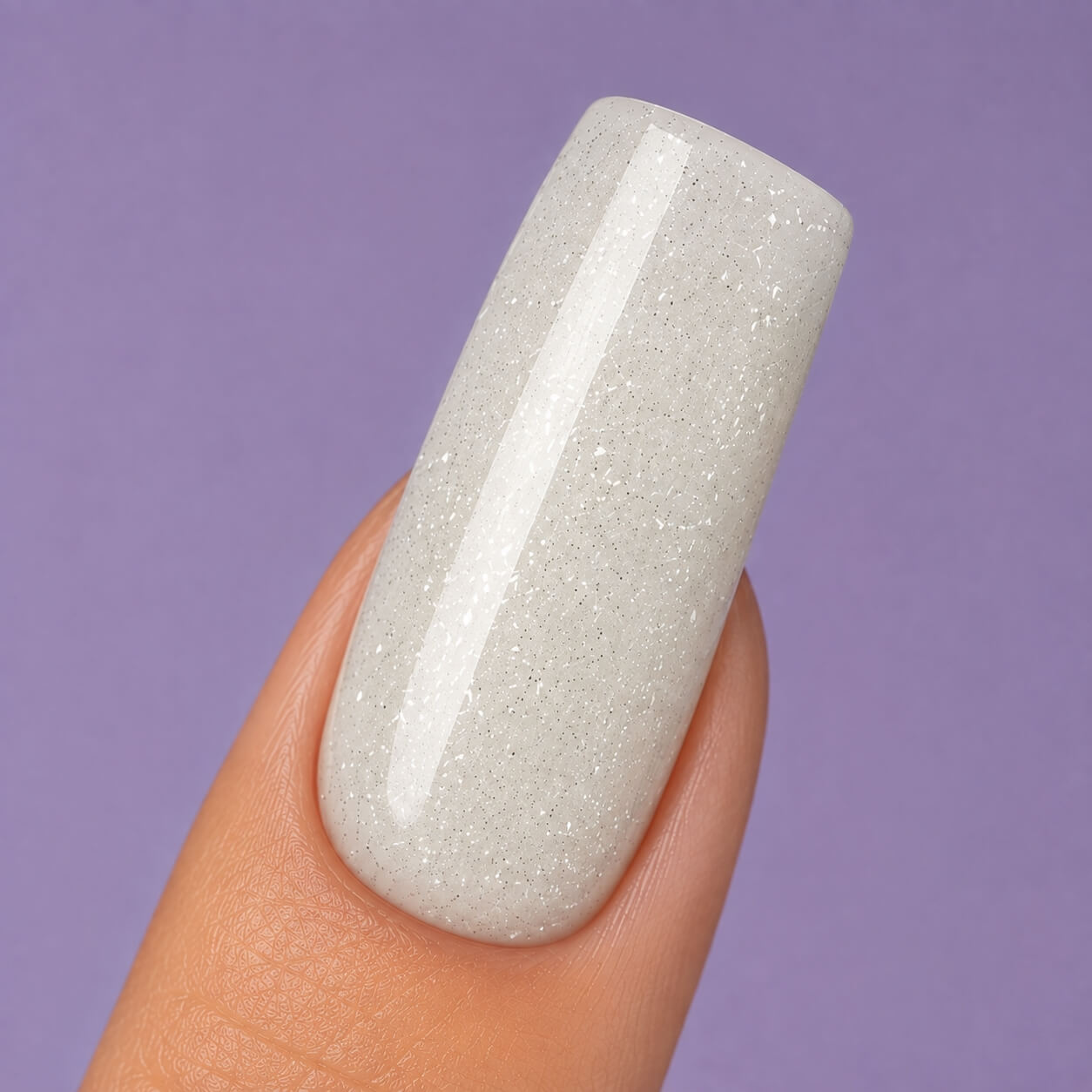 DNKa Builder Gel Hollywood Glow #0034 — open jar, reflective milky white glitter gel