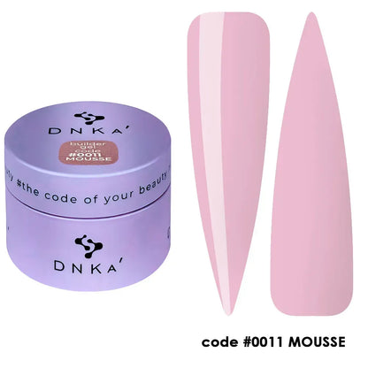 DNKa Builder Gel Mousse #0011 — closed jar, pink nude mousse texture