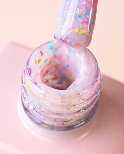 Pale Pink With Multi-Colored Gold Leaf
