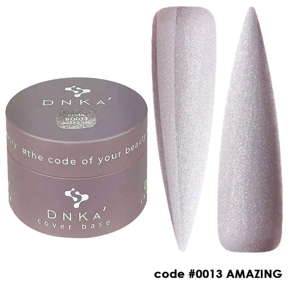 Finished gray manicure using DNKa Cover Base #0013 Amazing under a LED lamp