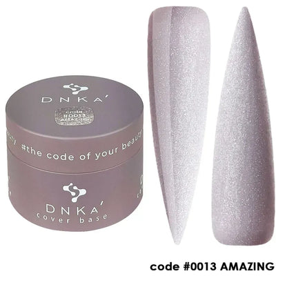 Finished gray manicure using DNKa Cover Base #0013 Amazing under a LED lamp
