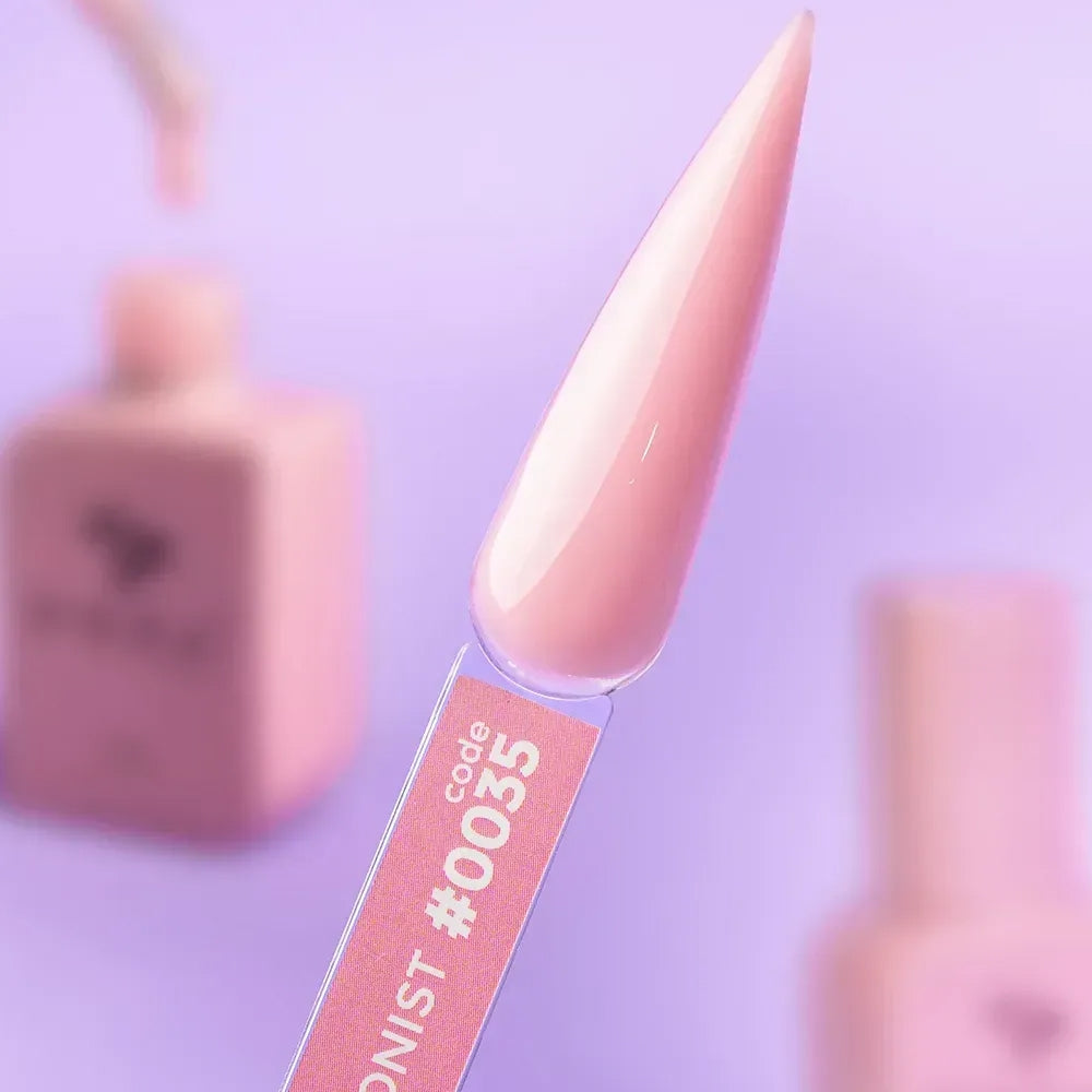DNKa Cover Base #0035 Perfectionist warm-toned pink gel swatch