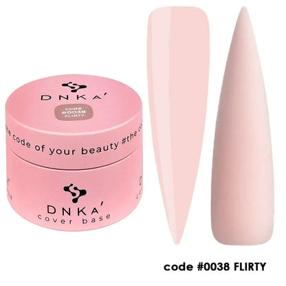 DNKa Cover Base #0038 Flirty bottle next to DNKa top coat