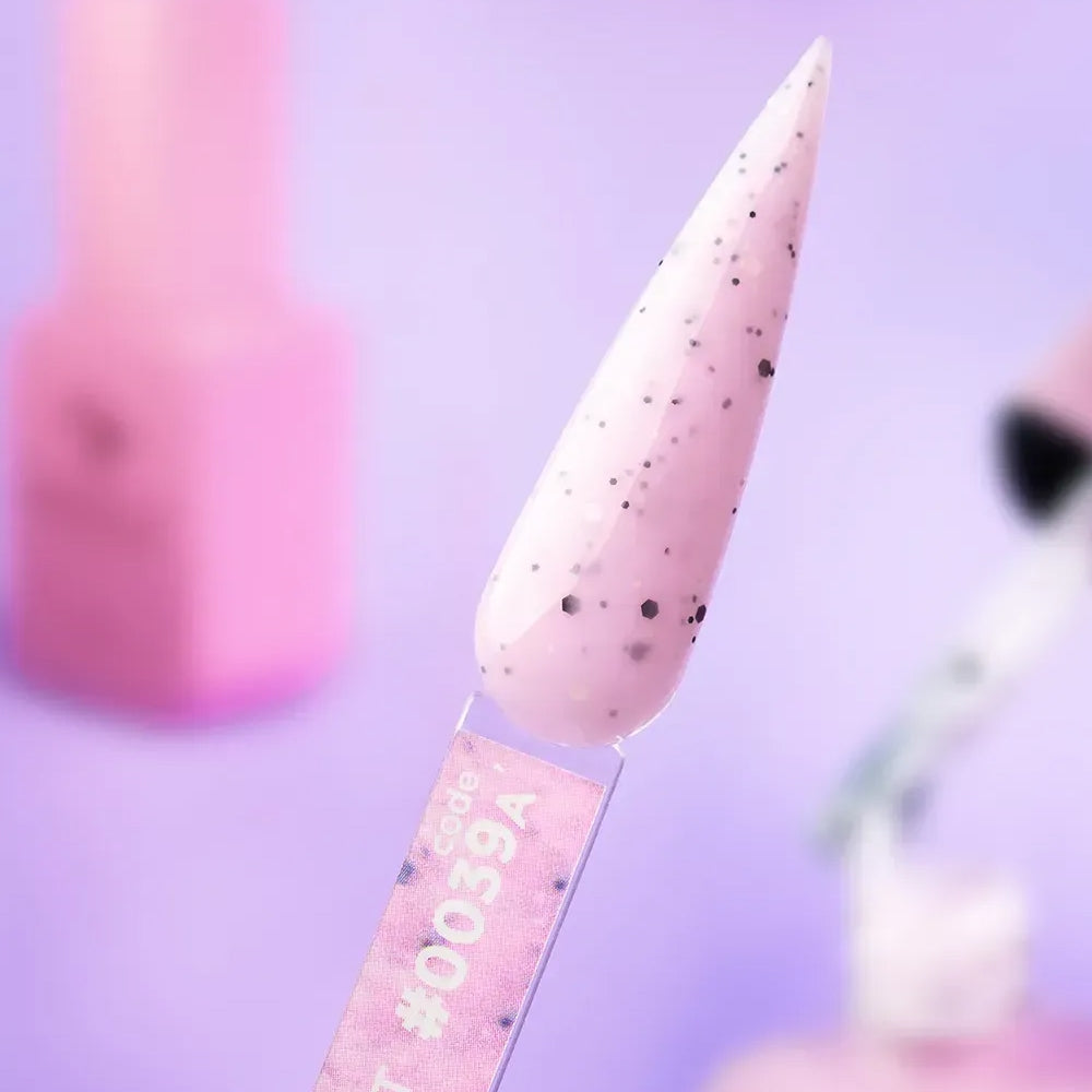 DNKa Cover Base #0039A Different smoky pink gel with sprinkles