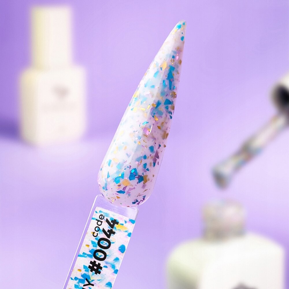 DNKa Cover Base #0044 Funny confetti manicure on hand