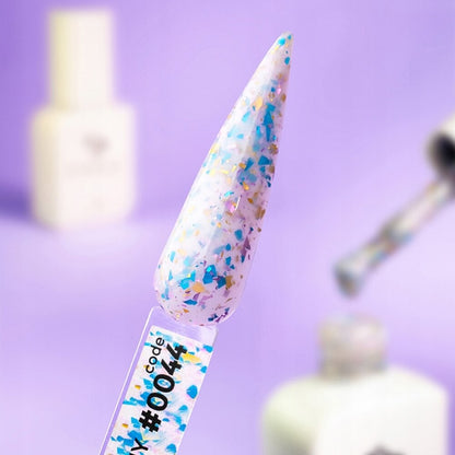 DNKa Cover Base #0044 Funny confetti manicure on hand