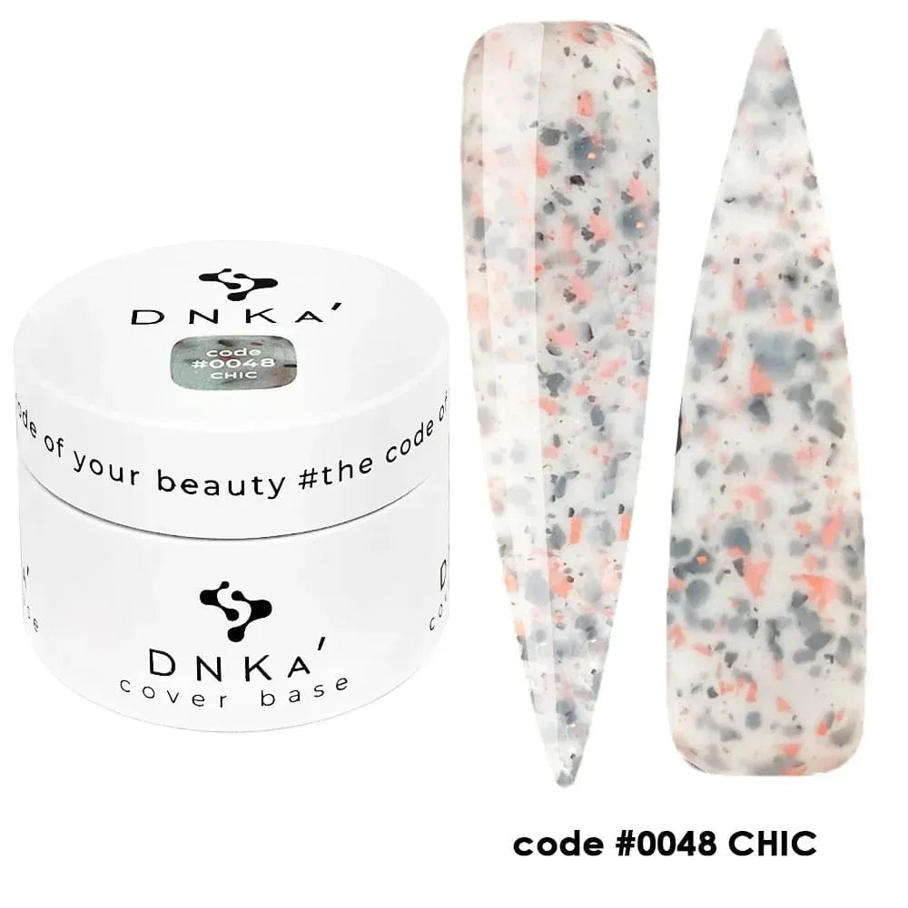 DNKa Cover Base #0048 Chic bottle next to DNKa top coat