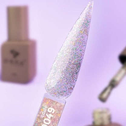 DNKa Cover Base #0049 Hype silver pearl gel swatch