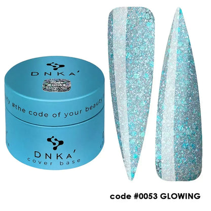 DNKa Cover Base #0053 Glowing reflective manicure on hand