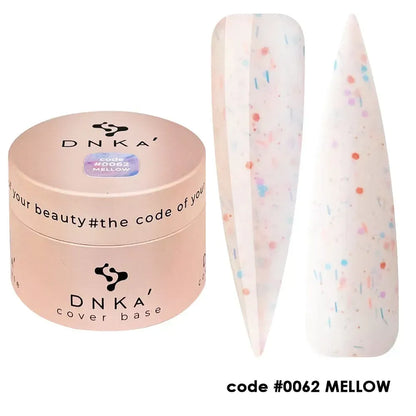 30ml Mellow bottle in milky pink with matte glitter, paired with a DNKa top coat