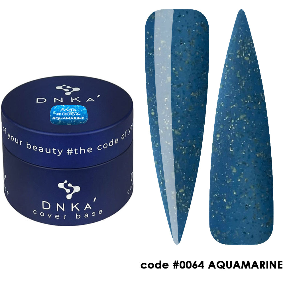 30ml Aquamarine bottle in blue-green with gold leaf, paired with a DNKa top coat