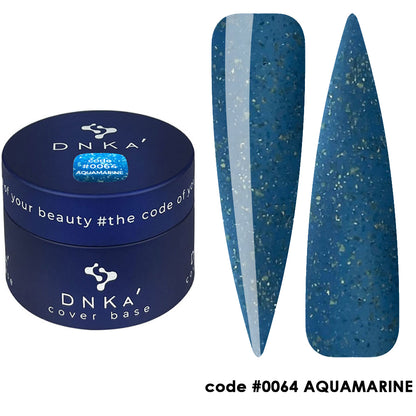 30ml Aquamarine bottle in blue-green with gold leaf, paired with a DNKa top coat
