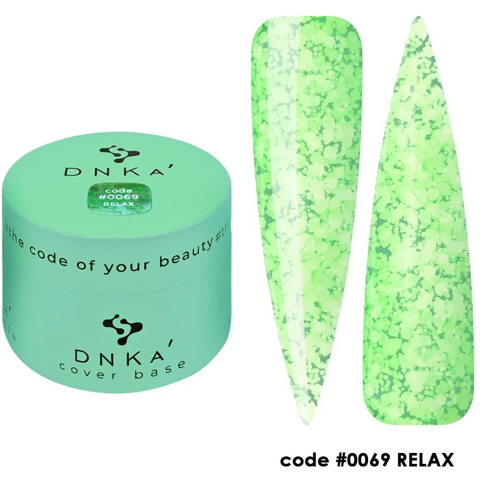 A full set of nails styled with 12ml Relax in fluorescent green, hand resting on a neutral surface
