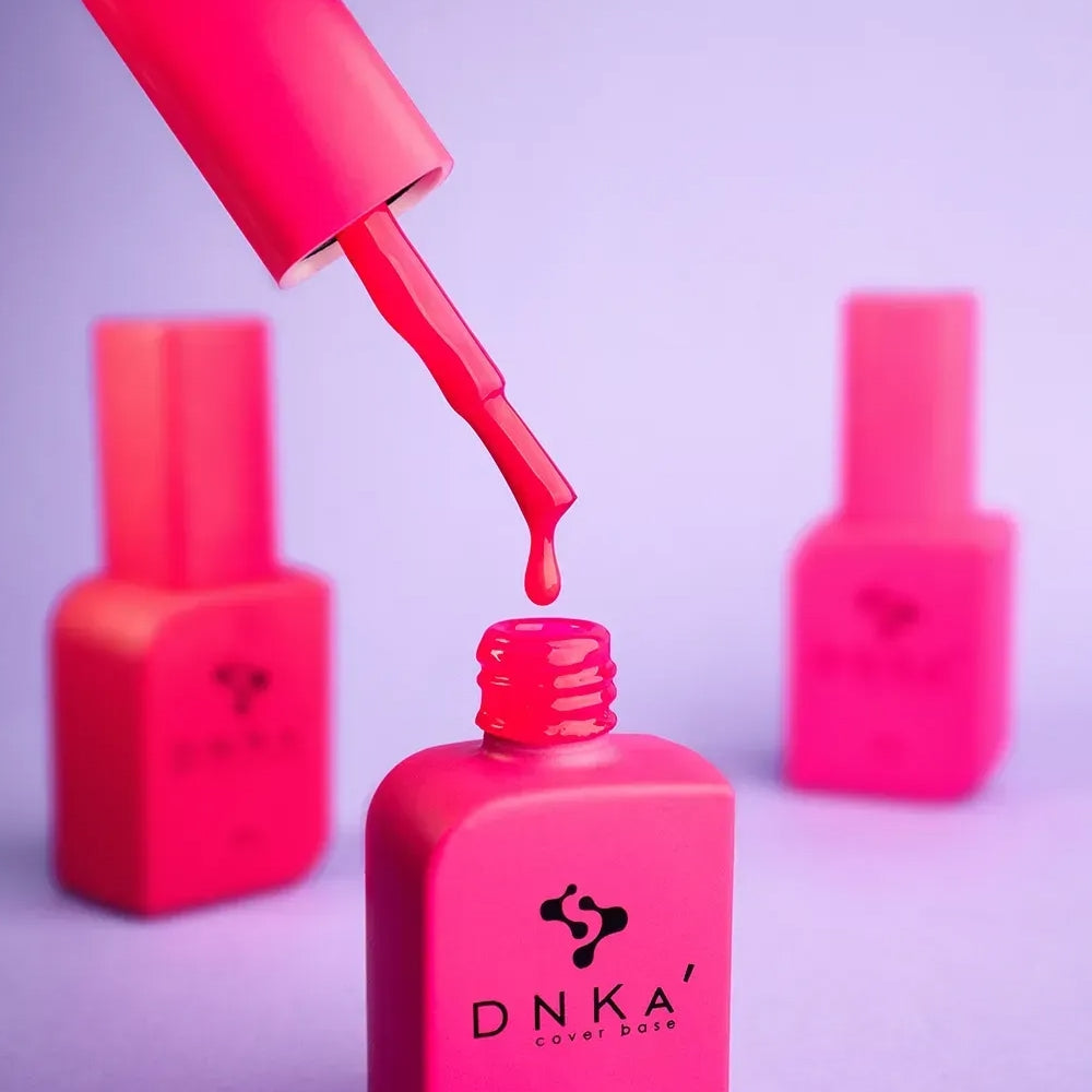 Nails freshly cured in 12ml Flamingo, vibrant fluorescent pink finish