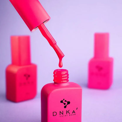 Nails freshly cured in 12ml Flamingo, vibrant fluorescent pink finish