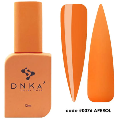 DNKa Cover Base #0076 Aperol, 12ml bottle standing closed, vibrant orange color