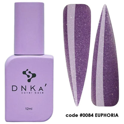DNKa Cover Base #0084 Euphoria — full manicure, dark purple glitter finish