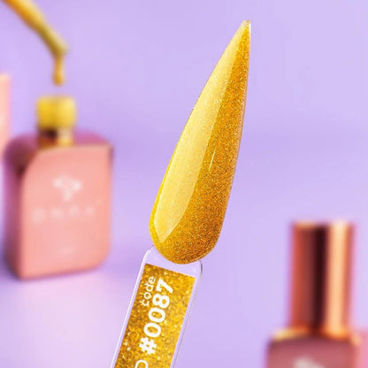 DNKa Cover Base #0087 Proud — full manicure, reflective golden finish